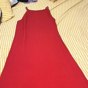 Wine red maxi dress, floor length, size medium, straps